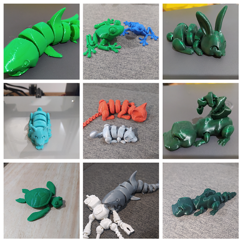 Miniaturas e animais articulados.